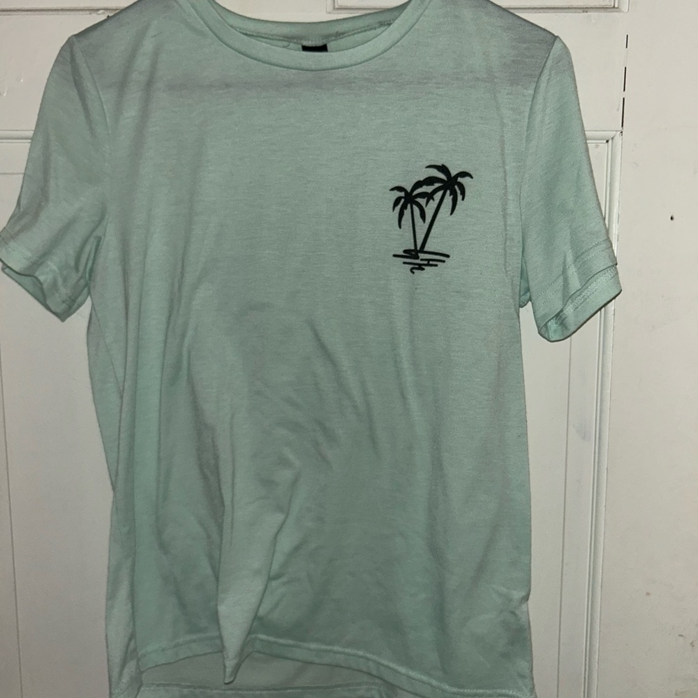 SHEIN Light Green Palm Print Tee